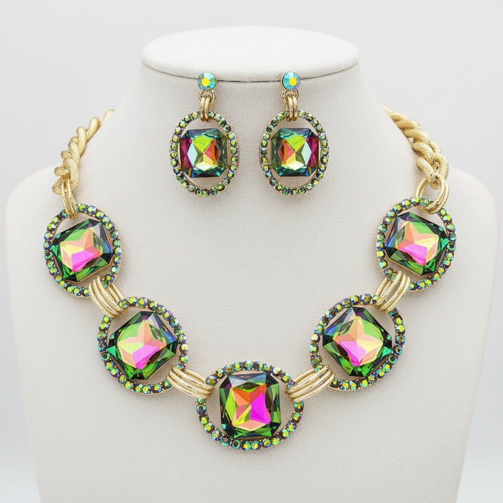 Vitrail Medium Stones Crystal Link Necklace