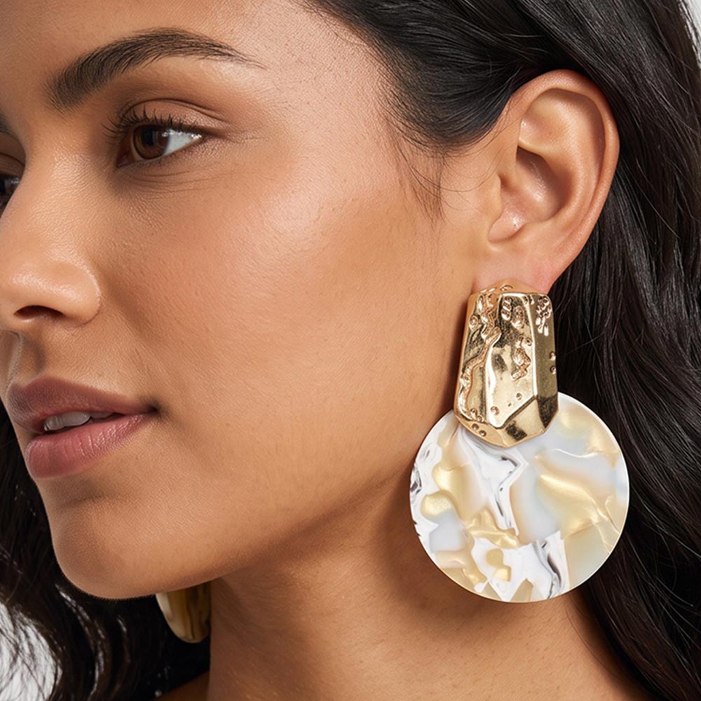 Oversized Round Statement Earrings, GDIV