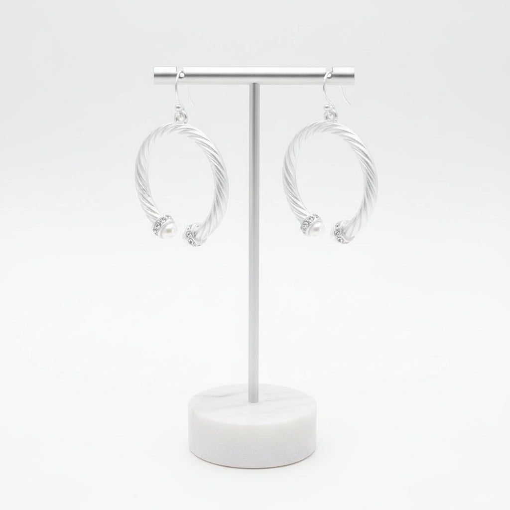 Elegant Twisted Hoop, Silver