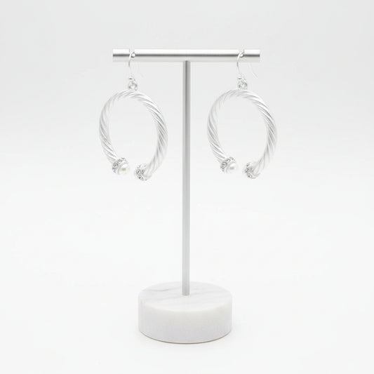 Elegant Twisted Hoop, Silver