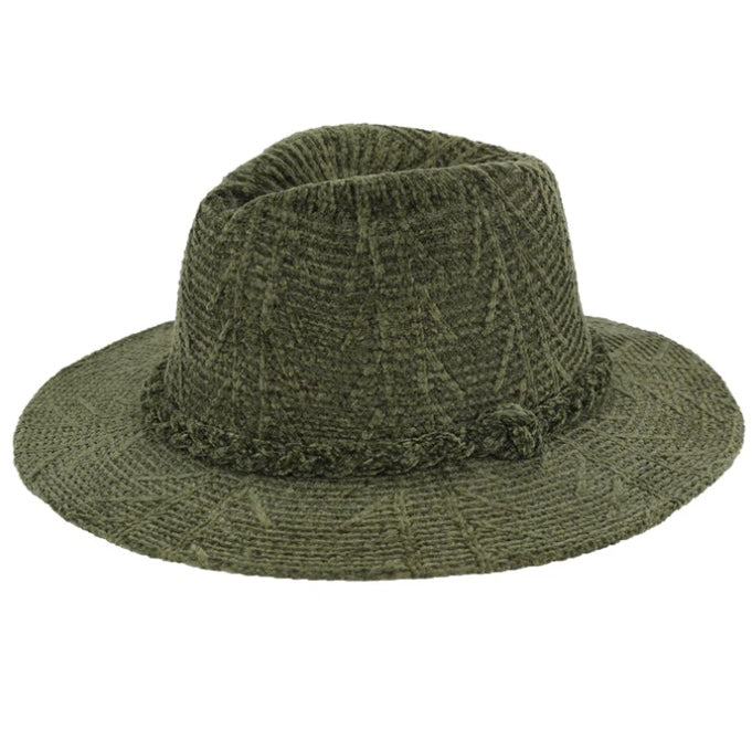 Fedora with Braided Band, Olive