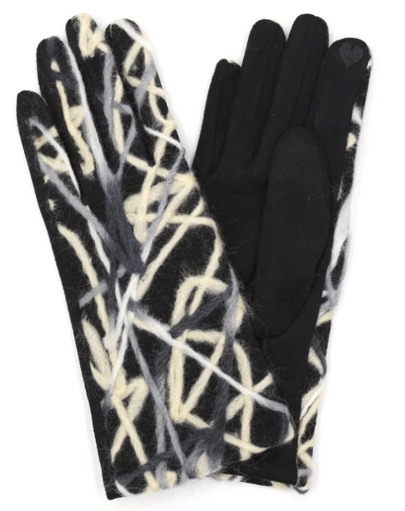 Pattern Gloves - Black