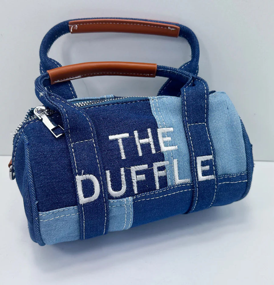 Denim Duffle Crossbody Shoulder Bag