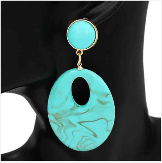 Turqoise Acrylic Earrings