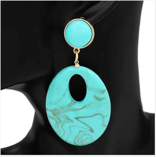 Turqoise Acrylic Earrings
