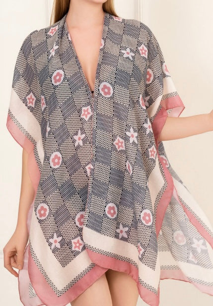 Floral Pattern Kimono Pink