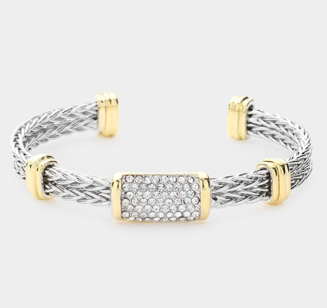 Rectangle Lock Cuff Bracelet