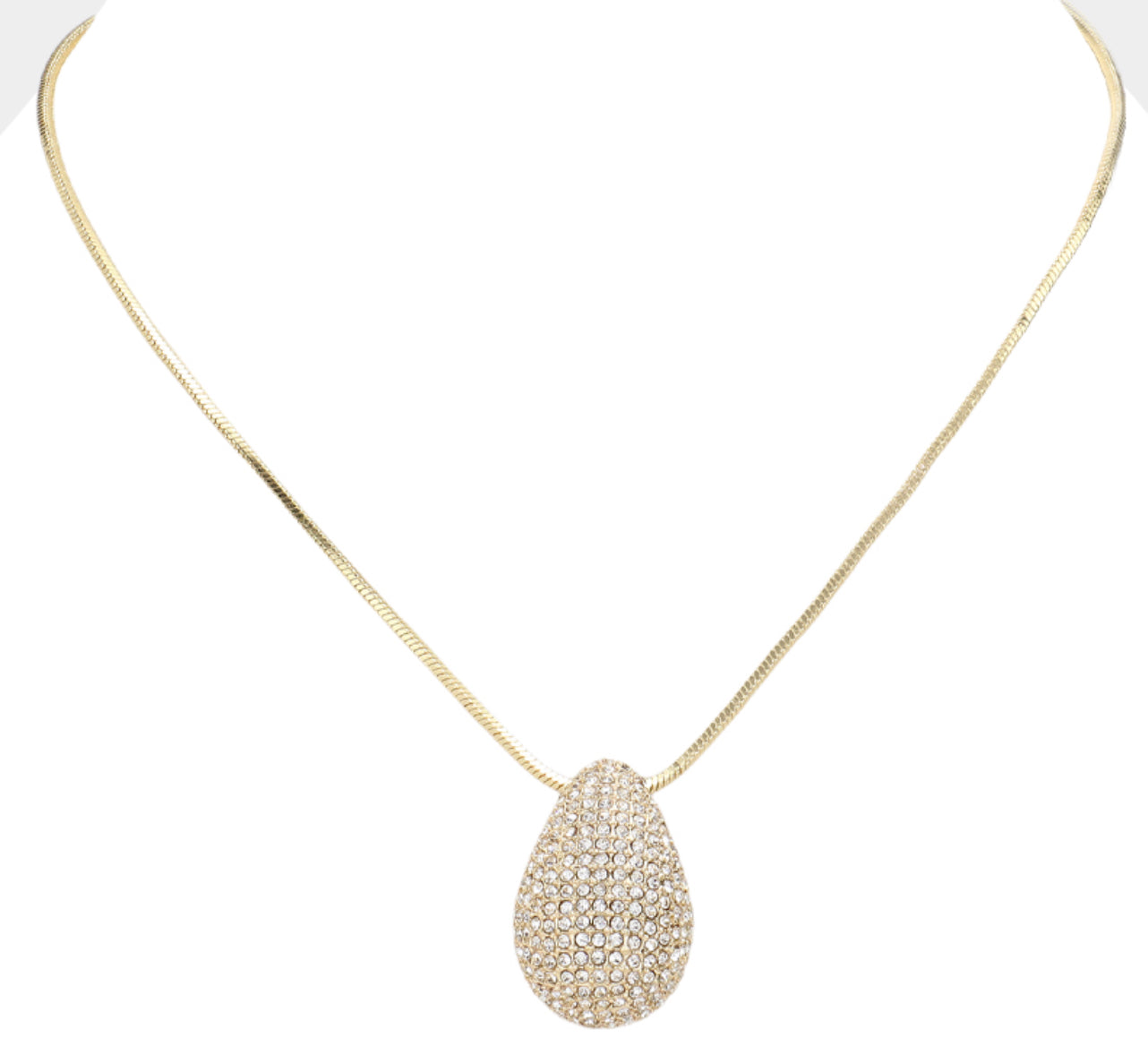 Teardrop Pendant Necklace Gold