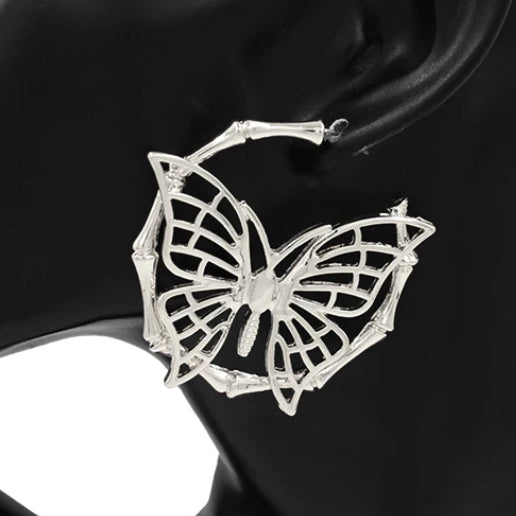 Butterfly Earrings- Rhodium