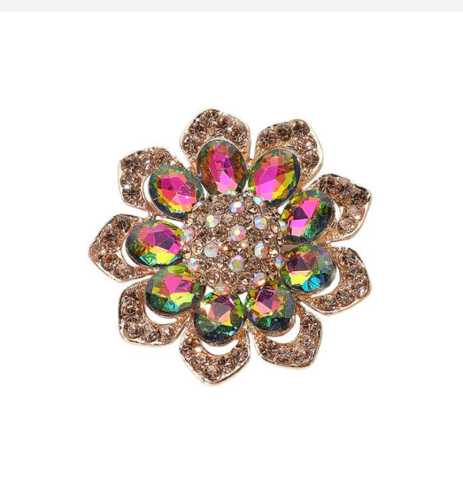 Flower Brooch, Oil Spill Color