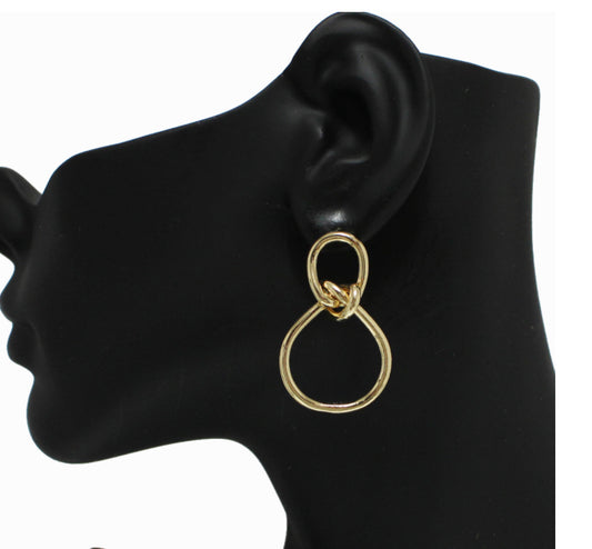 Gold, Knot Accent Earring