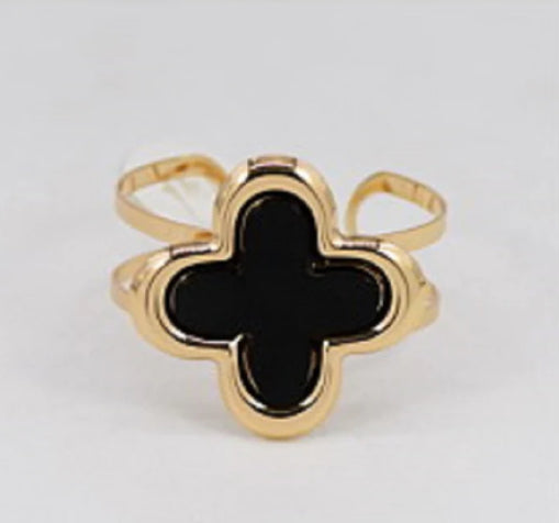 Gold Black Clover Bangle
