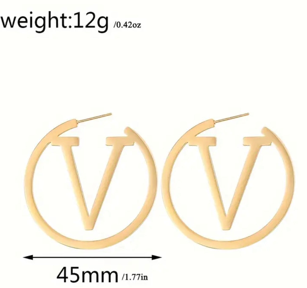 V-Shape Stainless Steel Earrings