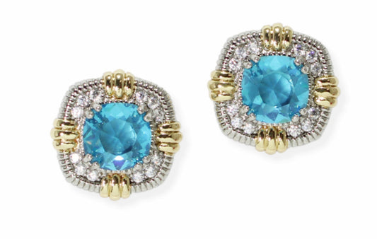 Ocean Cubic Zirconia Stud
Earring Two Tone