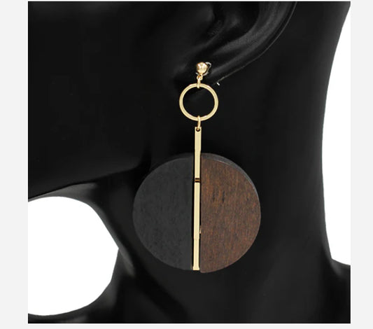 Black/Brown Wood Earrings