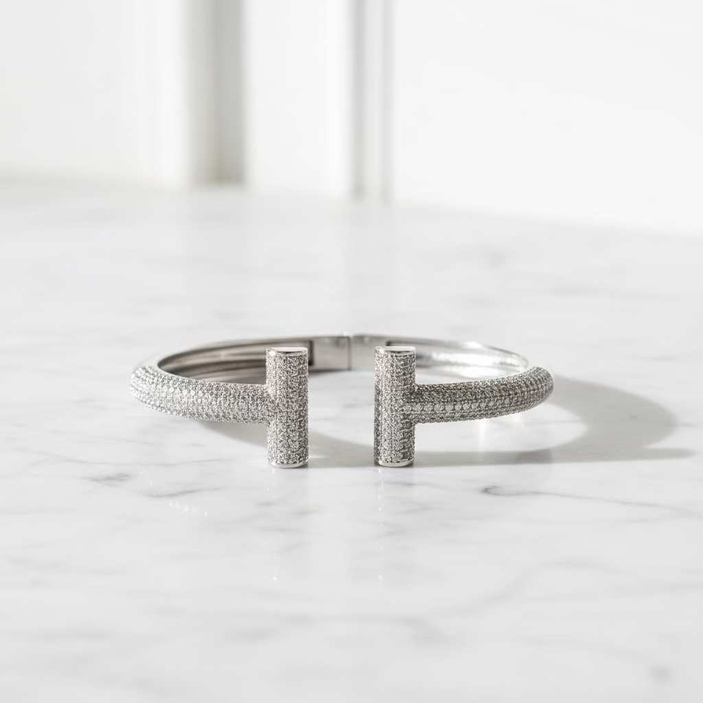 Elegant 18K Gold Plated T Cuff Bracelet