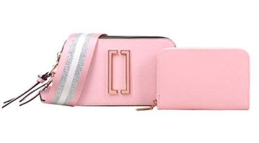 Crossbody Messenger Bag w/Wallet Pink