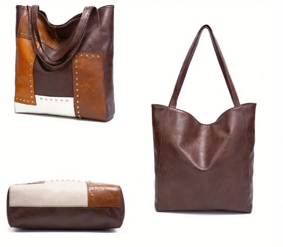 Tote Bag with Patchwork, Coffee Bean