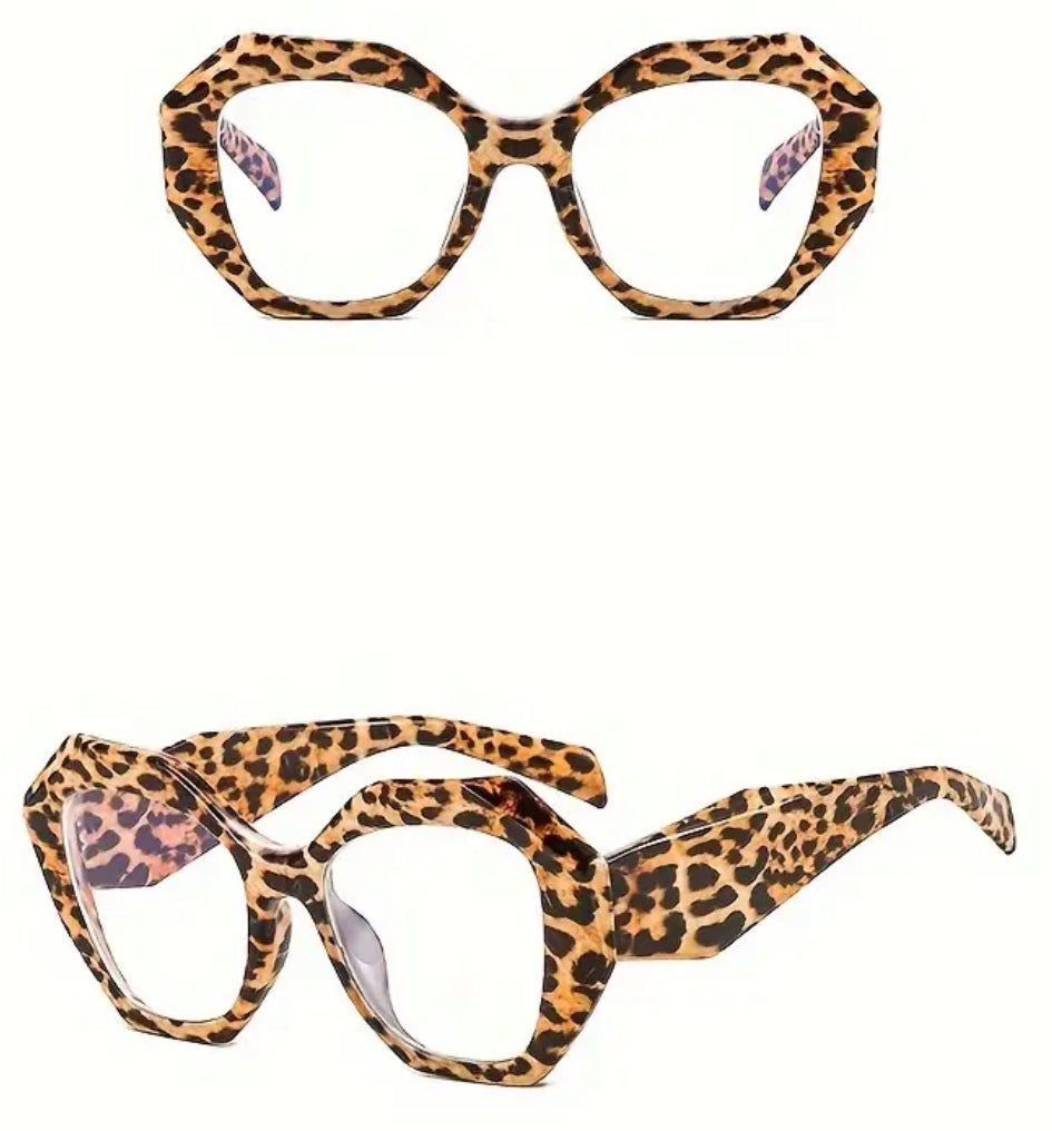 Leopard Clear Glasses