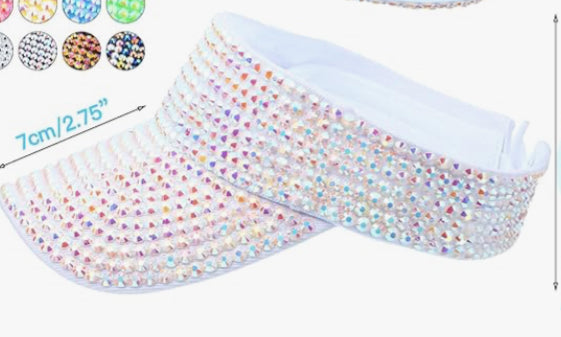 Shiny Rhinestone Visor Hat