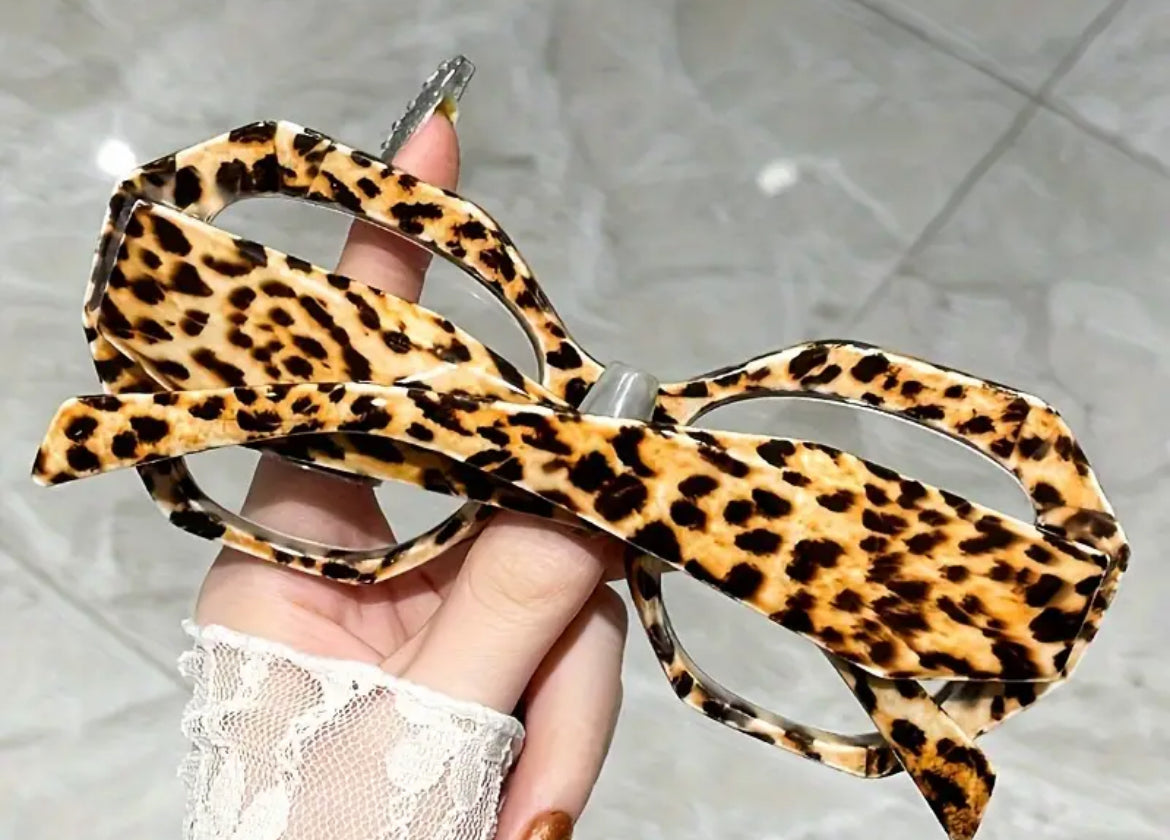 Leopard Clear Glasses