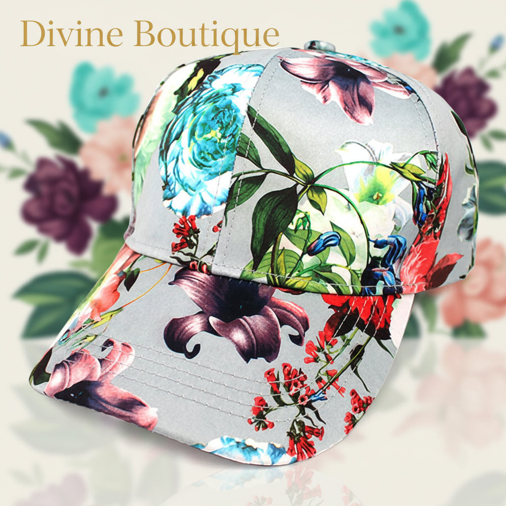 Tropical Bloom Cap, Light Blue