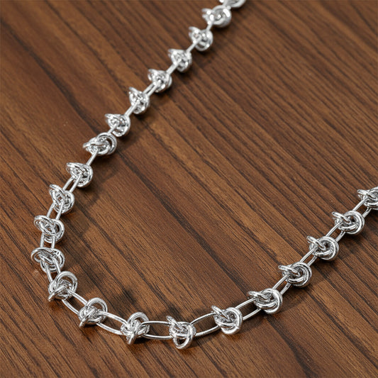 Knotted Link Chain Necklace, 18K Gold Plated