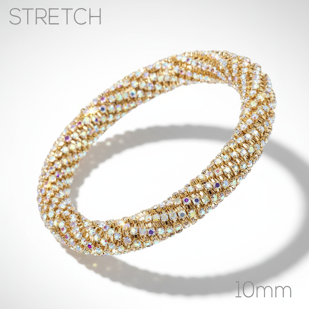 Stretch Bangle Rhinestones, AB