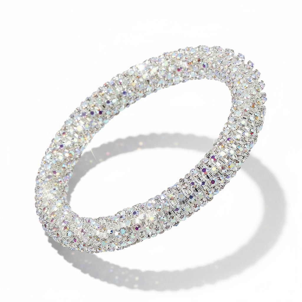 Stretch Bracelet Rhinestones, Silver