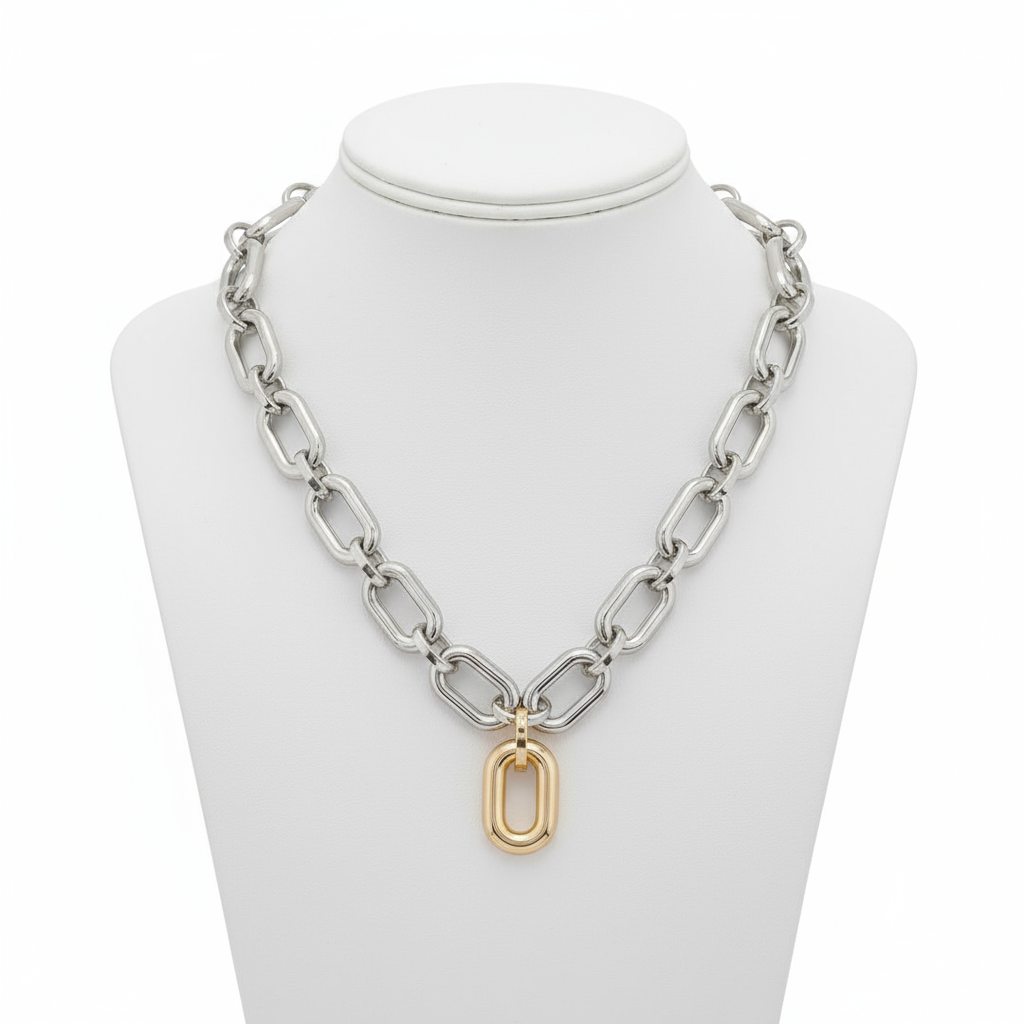 TWO TONE NECKLACE SET