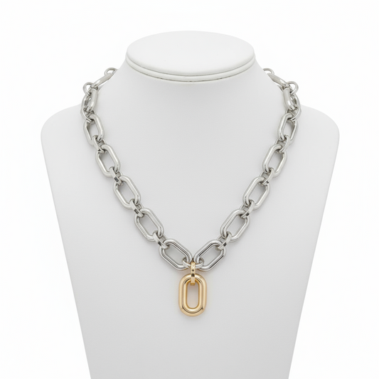 TWO TONE NECKLACE SET