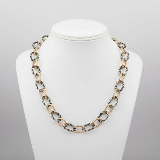 Rope Necklace, Two-Tone