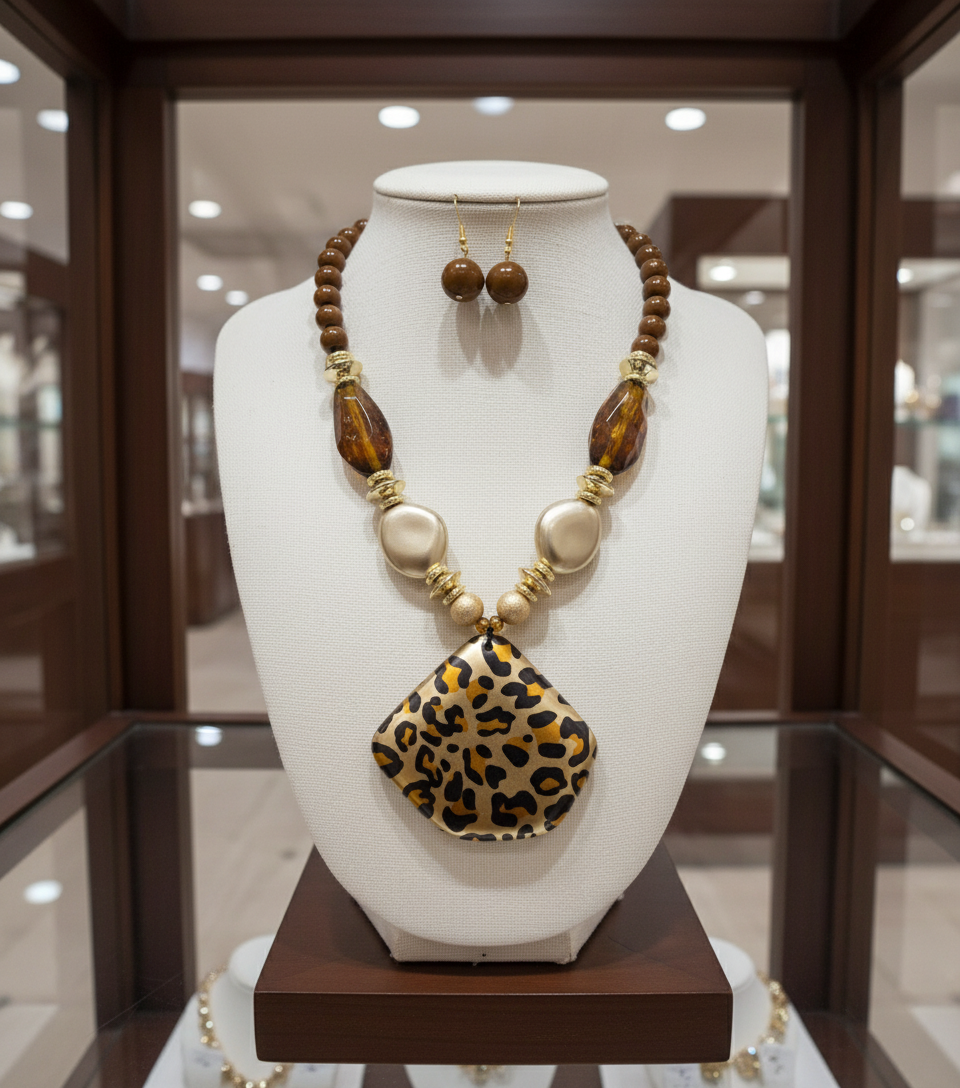 Necklace Set, Leopard