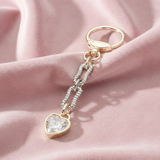 14K Gold Plated Heart Keychain Bag Charm