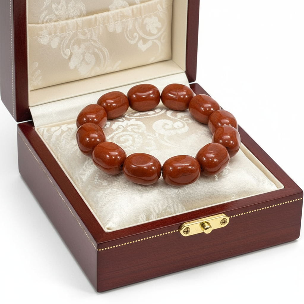 RUSTIC RED SEMI-PRECIOUS STONE BRACELET