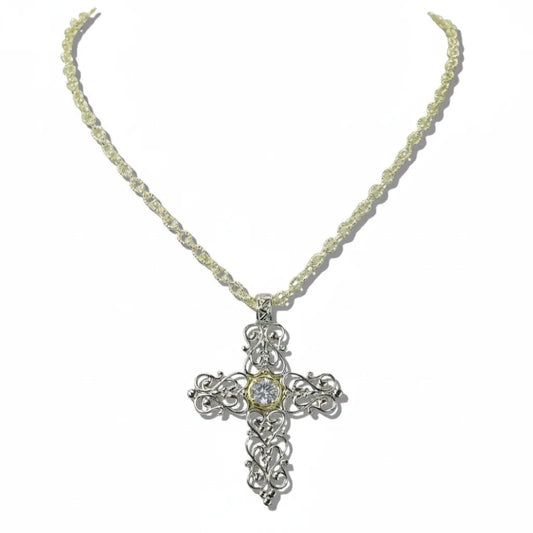 14K Gold Plated Cross Pendant Necklace