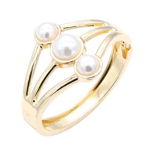Gold Pearl Bangle