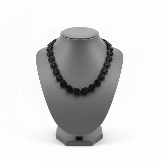 Black Rhinestones Heart Necklace.