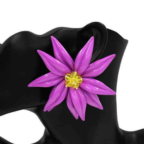 Purple Flower Earrings