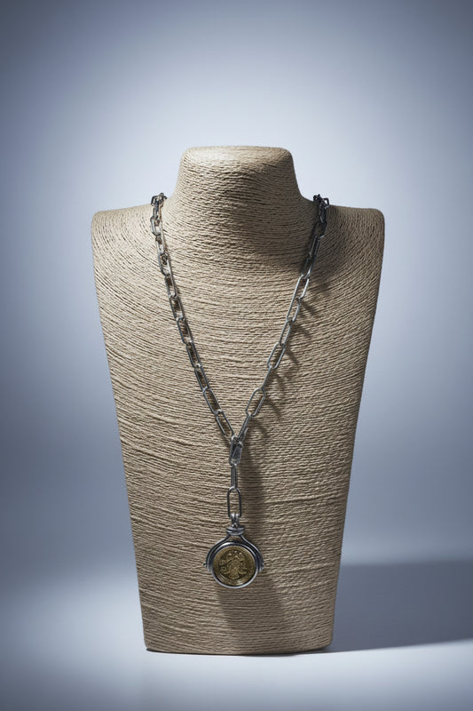 Coin Pendant Long Necklace