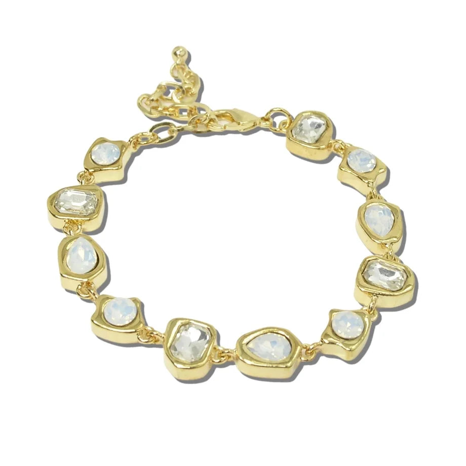 Geometric Rhinestone Link Bracelet