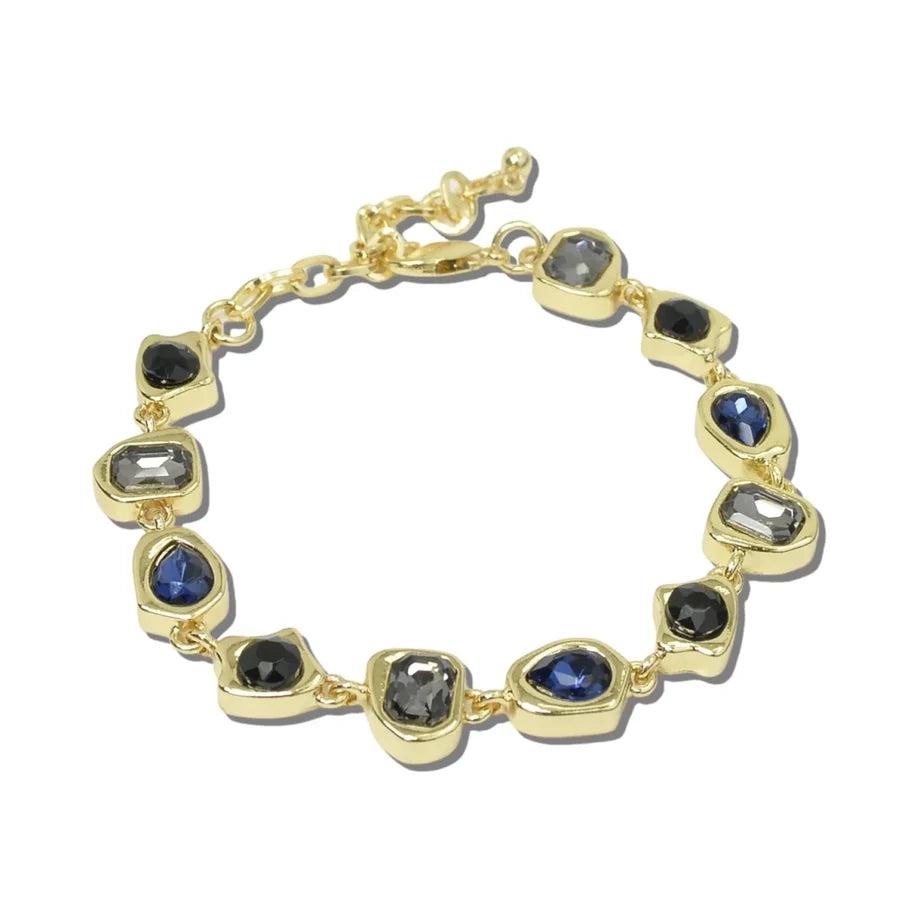 Geometric Rhinestone Link Bracelet