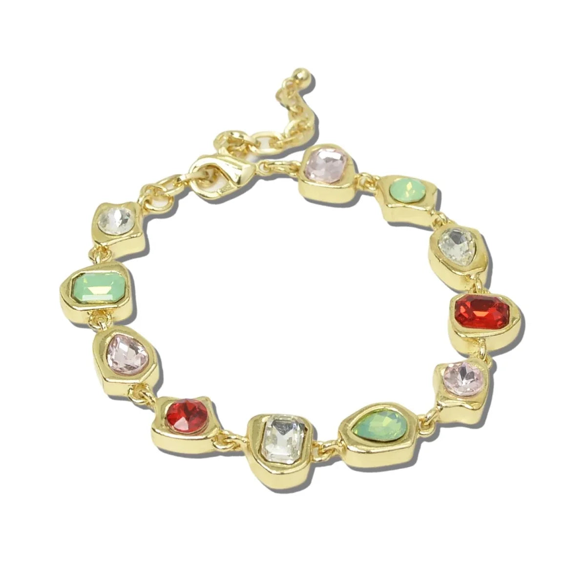 Geometric Rhinestone Link Bracelet
