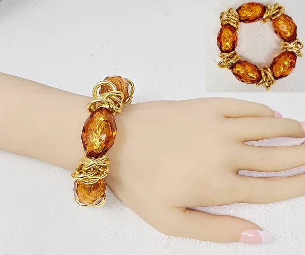 Faceted Beaded Stretch Bracelet