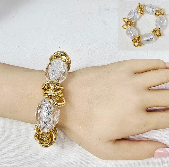 Faceted Beaded Stretch Bracelet