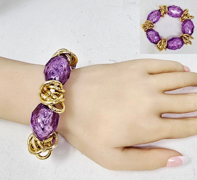 Faceted Beaded Stretch Bracelet