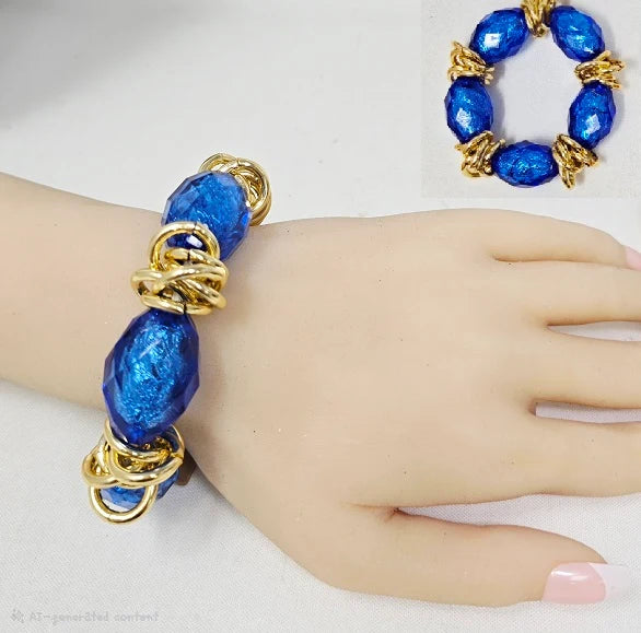 Faceted Beaded Stretch Bracelet
