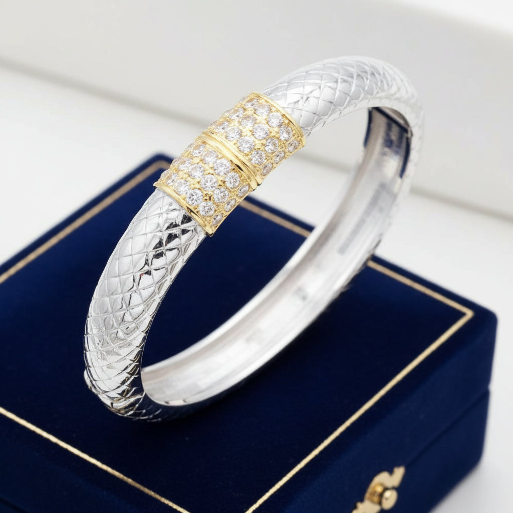 14K GOLD PLATED CZ BANGLE