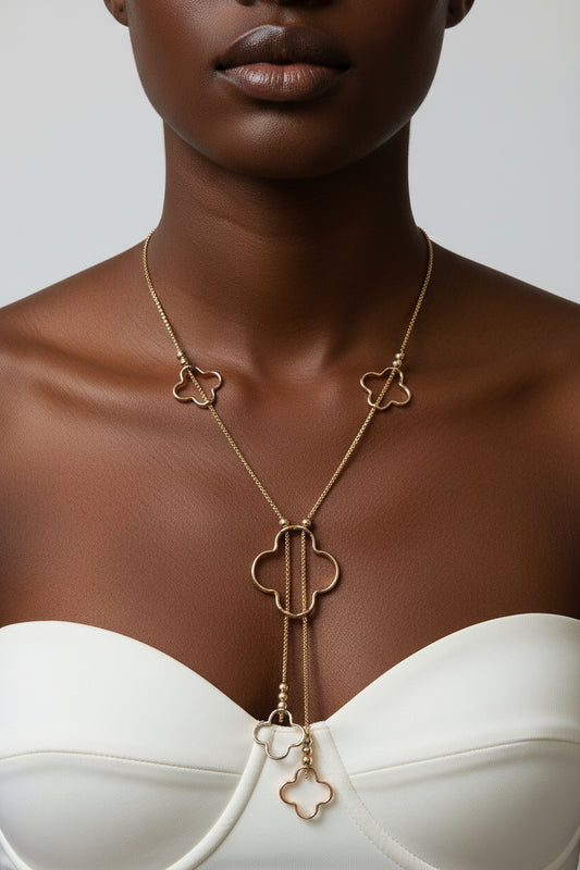 Clover Style Necklace Set, Long