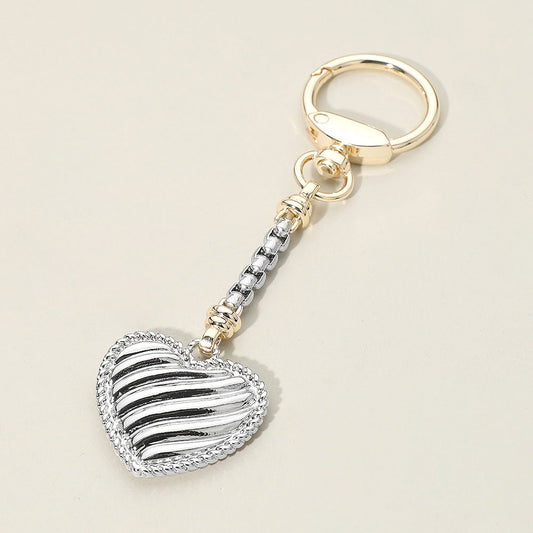 14K Gold Plated Big Heart Keychain Bag Charm